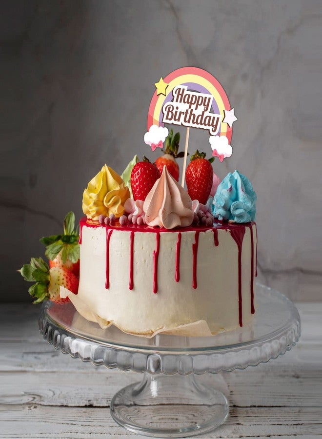 Festiko® Happy Birthday Rainbow Theme Cake Topper, Special Decorations Items, Cakes Accessories, Cake Decoration Supplies - Image 3